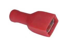 Flachstecker-Hlse 6,3mm rot vollis.