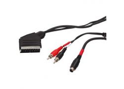Adapter SCART > 2xCinch/1xMiniDIN 1.5m