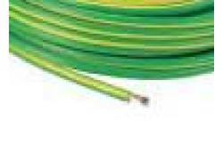 Gestripte draad 0,14 mm geel / groen 100m
