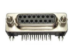 SUB-D 15-pins connector hoek EU