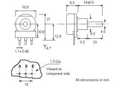 Poti 4mm lineaire 10k