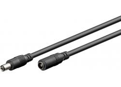 DC 2,1 mm verlengkabel 3m zwart