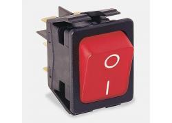 Rocker switch square 2xON OFF red 16A