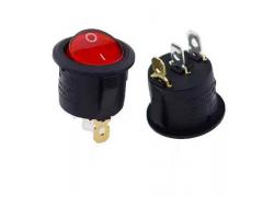 Momentary Rocker Switch round ON/OFF red illuminated