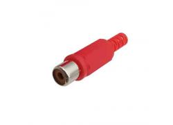 Cinchbuchse rot Kabelmontage