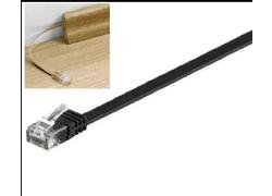 Network Cable CAT6 black 15m flat