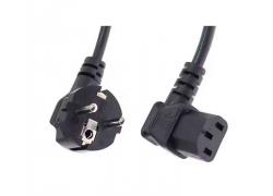 Kaltgerte Schutzkontakt Anschlukabel 1m schwarz gewinkelt 0.75mm