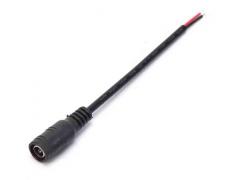  Coaxial power connector socket cable 5.5/2.5mm 20cm black
