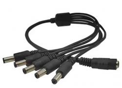  DC power splitter cable 5.5/2.1mm 5xplug 30cm black
